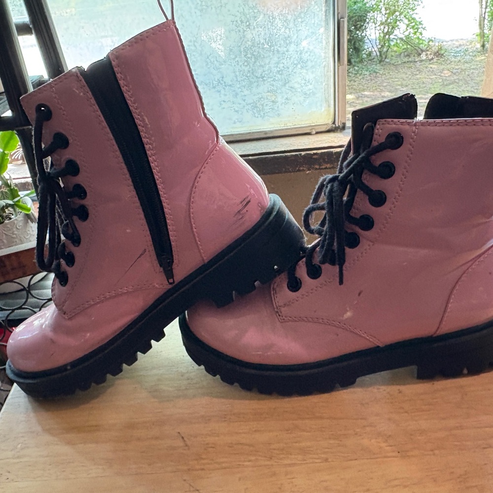 Soda Pink Combat Boots